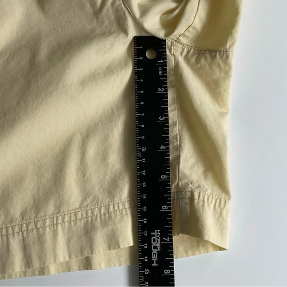 J Jill Shorts Sz 12 Yellow Zip Button Drawstring Pockets Cotton Lightweight - Picture 6 of 11